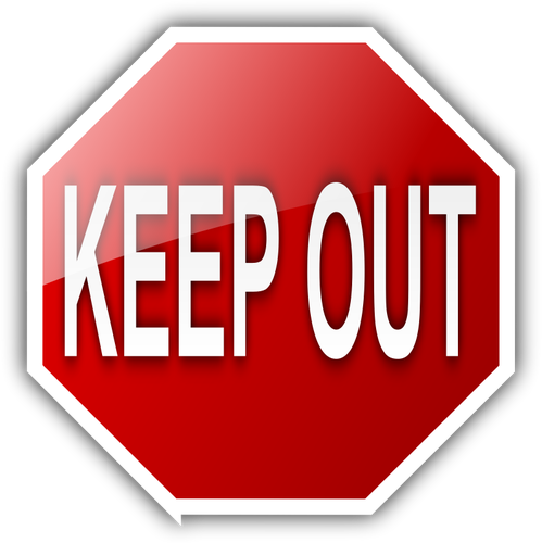 KEEP OUT! stop shaped sign vector illustration